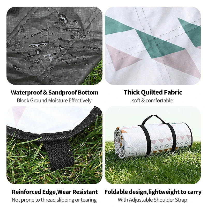 200x300 Outdoor Picnic Mat Lawn Mat Moisture-Proof Camping Mat Large Machine Washable Thickened