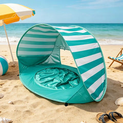 Beach Tent For Kids UV Protection Foldable With Mini Pool Outdoor Shade Tent For Vacation Traveling Camping Picnic Outdoor