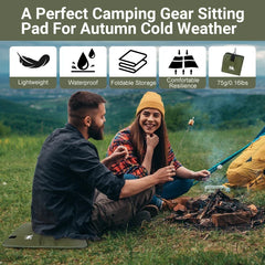 TARKA Foldable Outdoor Sitting Pad 600D Oxford Cloth Waterproof Beach Cushion Portable Hiking Camping Sitting Pad for Travel