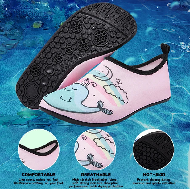 Children Water Beach Shoes Swimming Barefoot Girls Quick-Drying Aqua Shoes Boy Color Light Soft Slipper Snorkeling Swim Socks