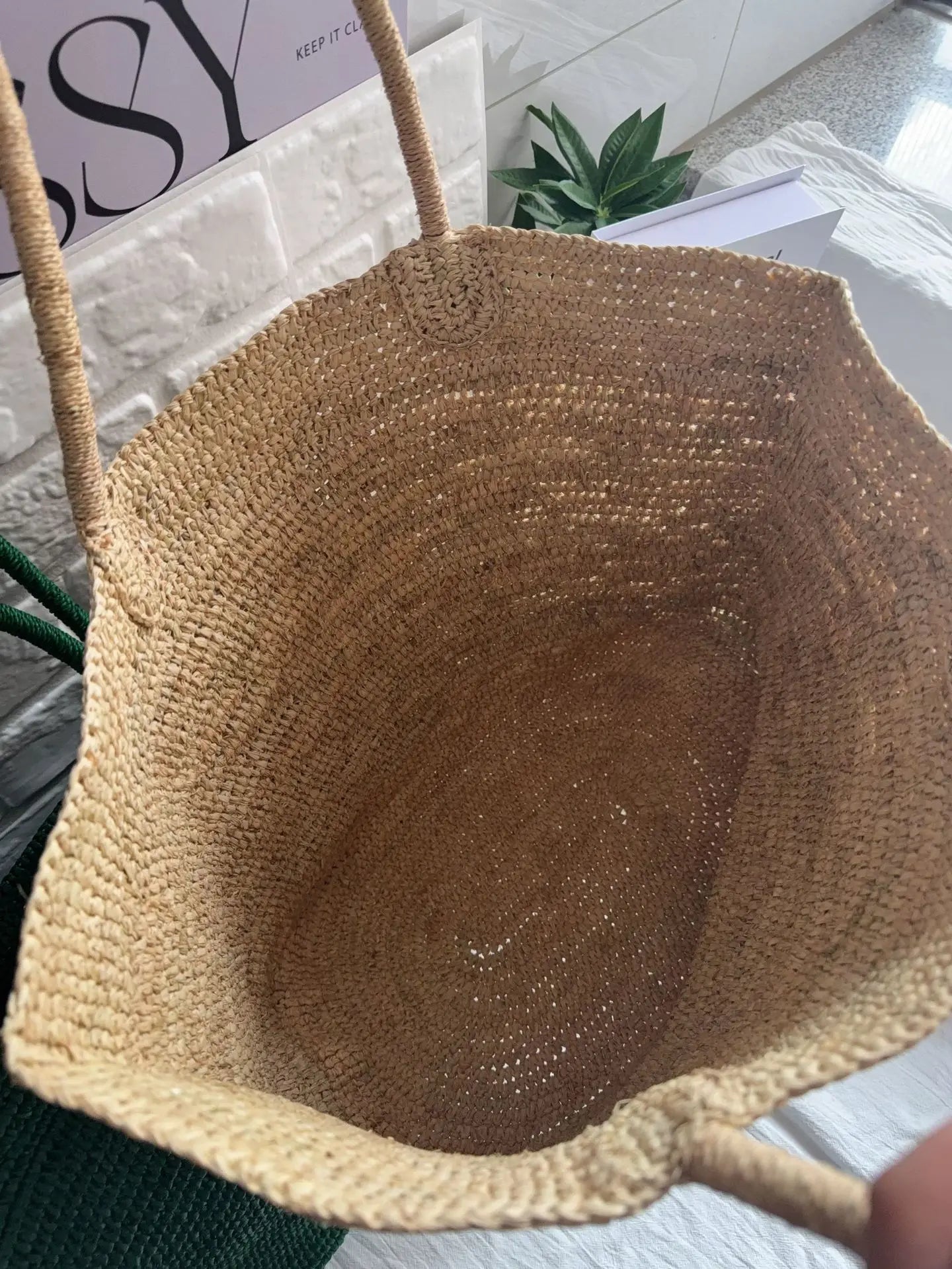 Large Handwoven Rattan Tote Bag for Women Natural Straw Beach Bag Purse Luxury Shoulder Bags Handbag Summer