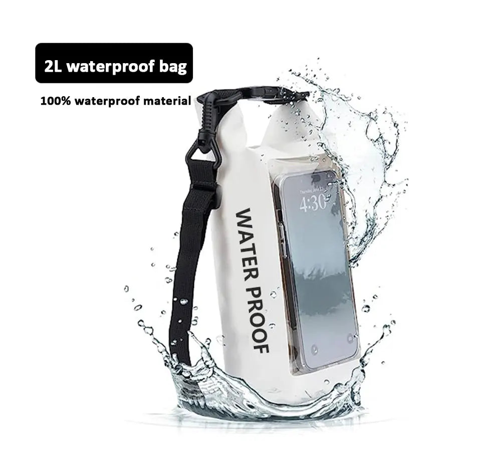 2L/5L Waterproof Dry Bag Touch Screen Swimming Waterproof PVC Bag Rafting Floating Outdoor Sport Bag Surfboard Kayak Storage Bag