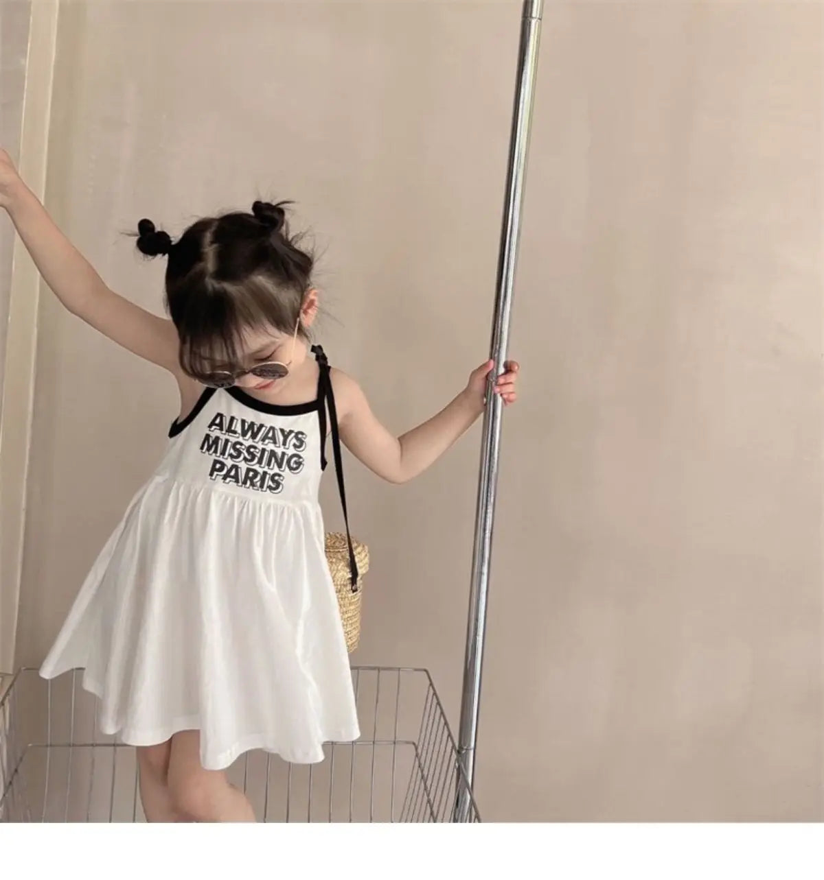 2026 Summer Girls Cute Print One Piece Suspender Dress Casual Design