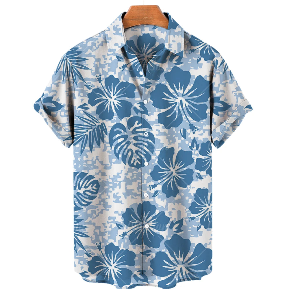 Men's Casual 3D Printed Summer Clothing, Hawaiian Short-Sleeved High-Quality Three-Dimensional Shirt