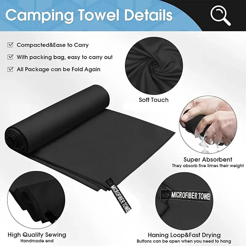New Microfiber Towel Sports Quick Dry Super Absorbent Camping Towel Ultra Soft Lightweight Gym Swimming Yoga Beach Towel