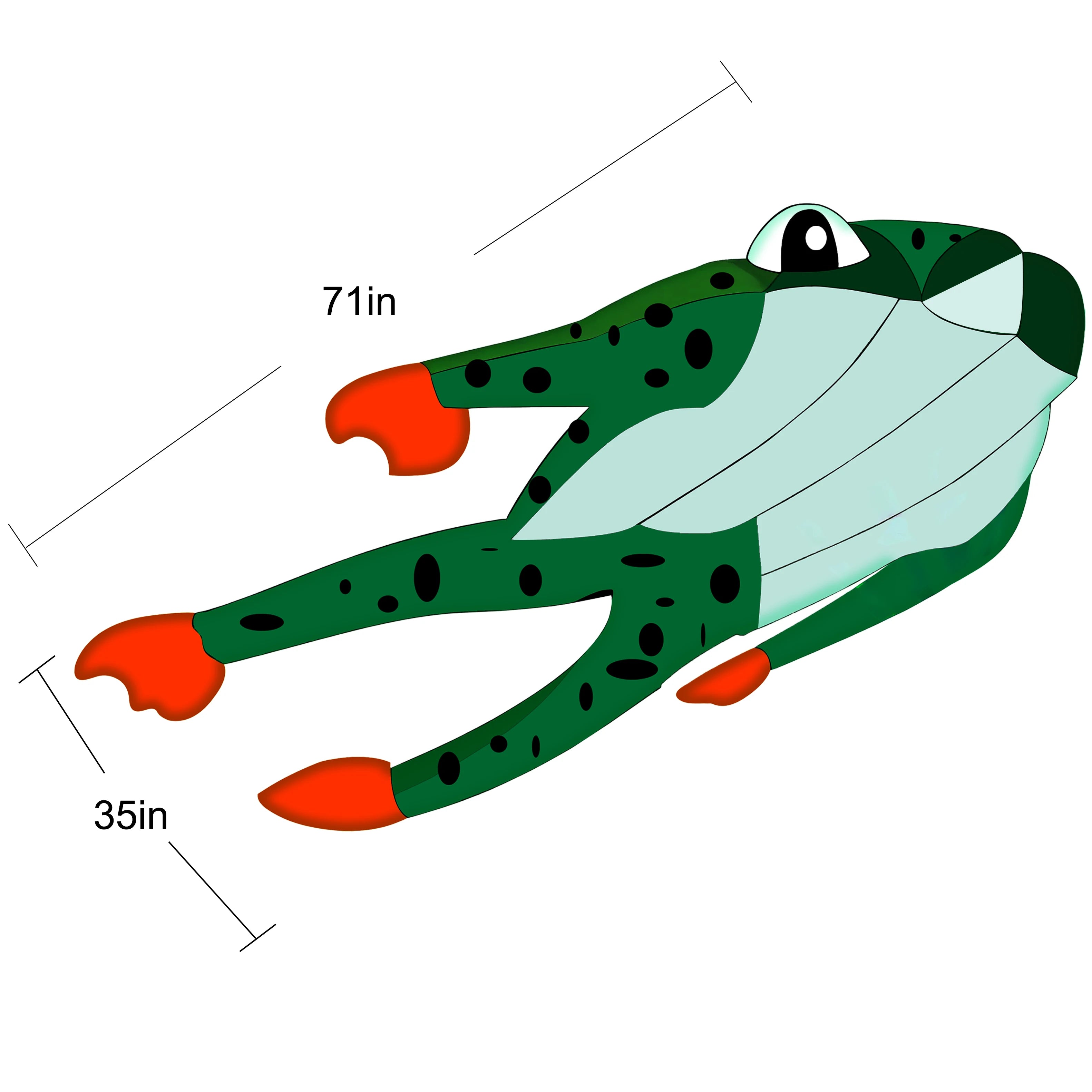 New High-Quality Huge 71Inch Single Line Frog Sports Beach Kite  Factory Outlet  Good Flying