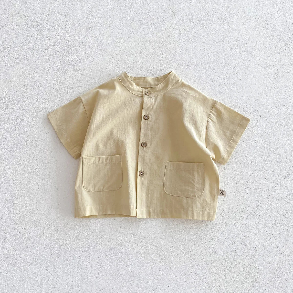 2pcs Summer Thin Short Sleeve T-shirt and Shorts Set Small Stand Collar Cool Toddler Boys Baby Girls Casual Beach Suits