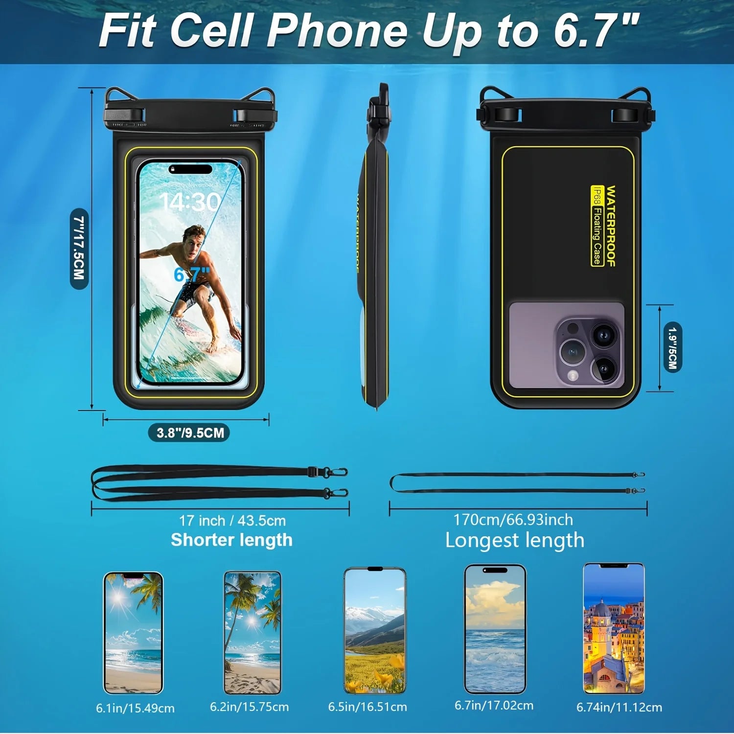 Phone Waterproof Bag - Phone Case with Tether, Essential for Beach, Swimming, Skiing, Drifting, and Surfing