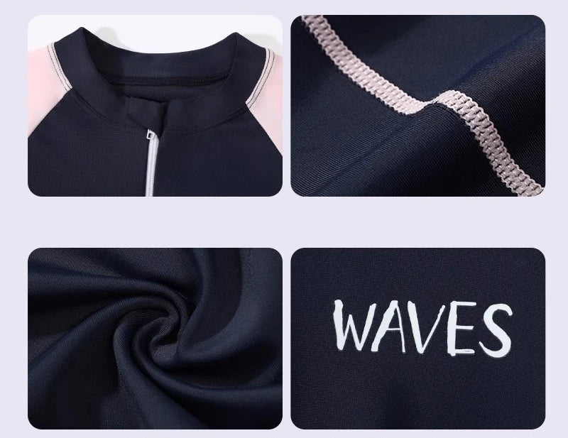 Sun Protection One Piece Girls' Swimsuit Girl Kids Swimming Suits Long Sleeve Childrens Bathing Suit Beachwear Surfing