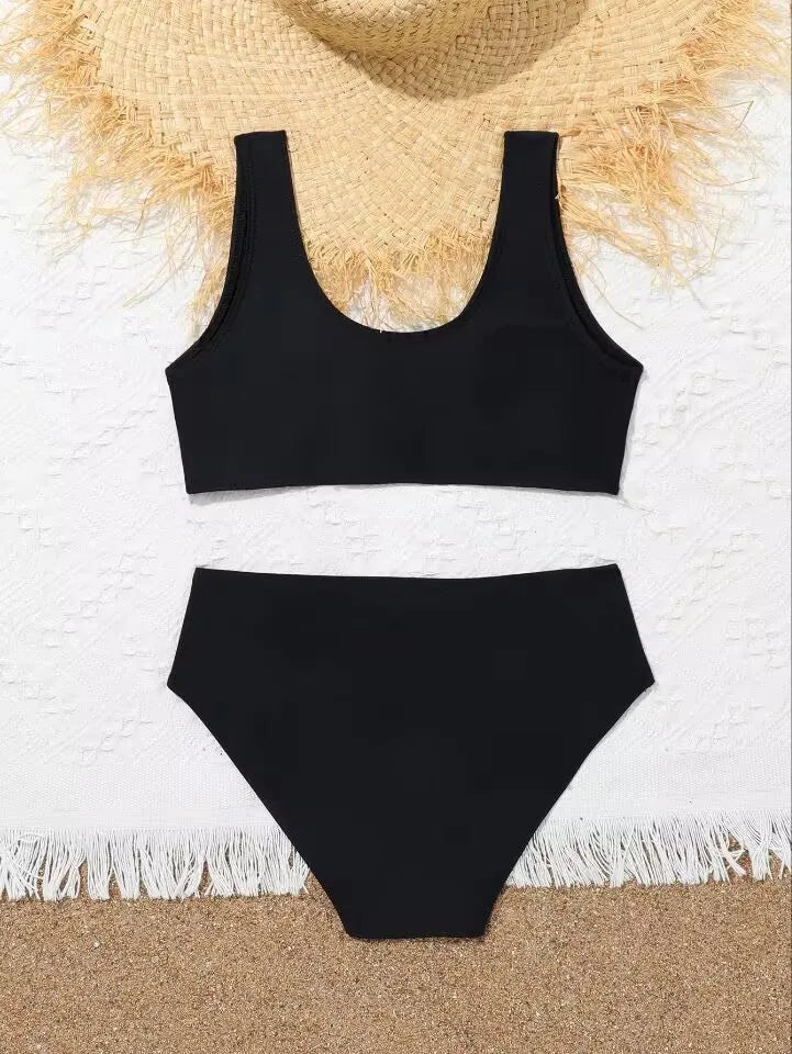 Sporty Bikinis 2026 Girls Swimsuit Kids Swimwear Black Children's Bathers Bathing Swimming Swim Suit Beachwear