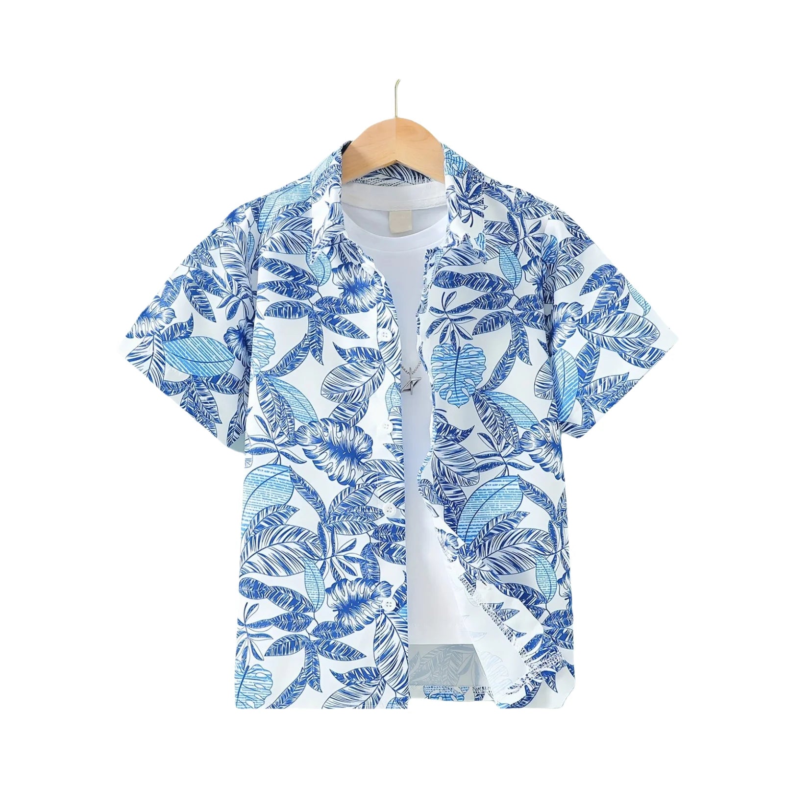 Children Blouse Hawaiian Shirt Boy Hawaii T-Shirt Short Sleeve Tops Summer Casual Lapel Tees Children's Shirt Kids Girls Clothes