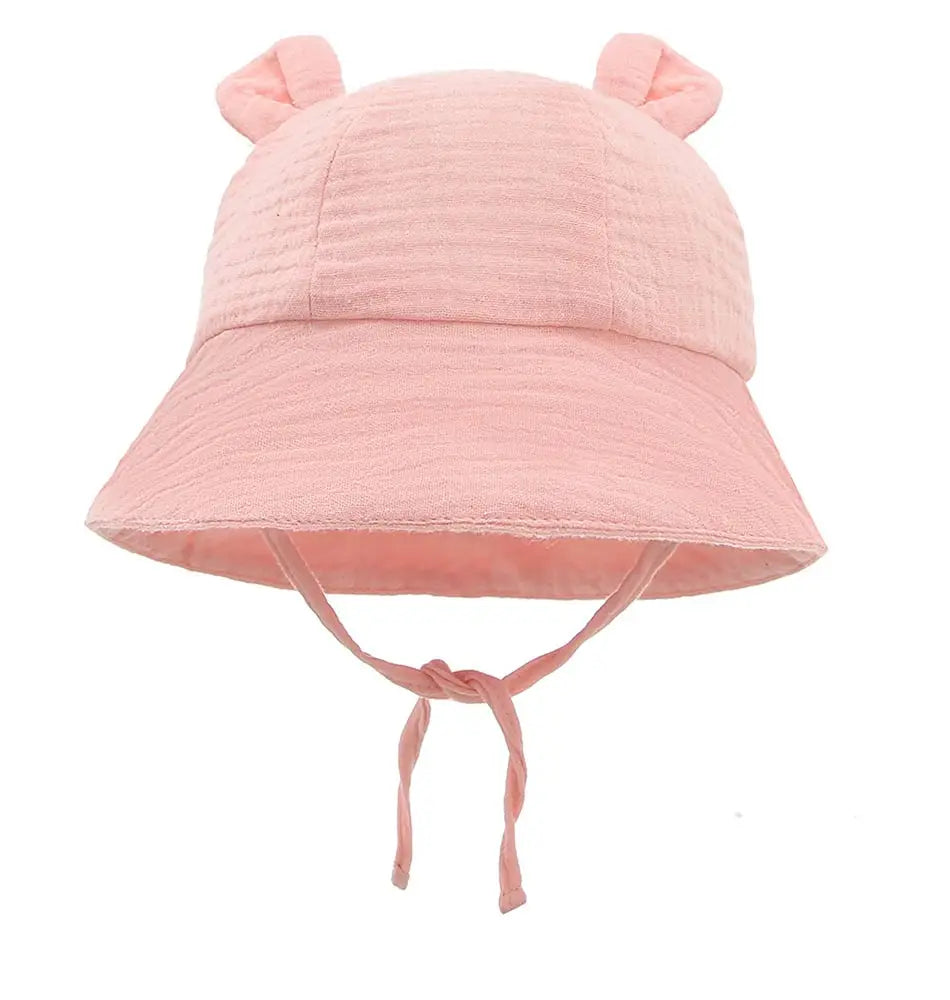 Newborn Boys Girls Bucket Hat Summer Kids Toddler Panama Cap 0 to 12 Months Soft Cotton Baby Sun Hat With Ears Cute Bunny