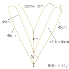 Sexy Metal Zircon Chest Chain for Women Simple Gold Color Double Layered Shell Pendant Waist Chain Party Jewelry Accessories