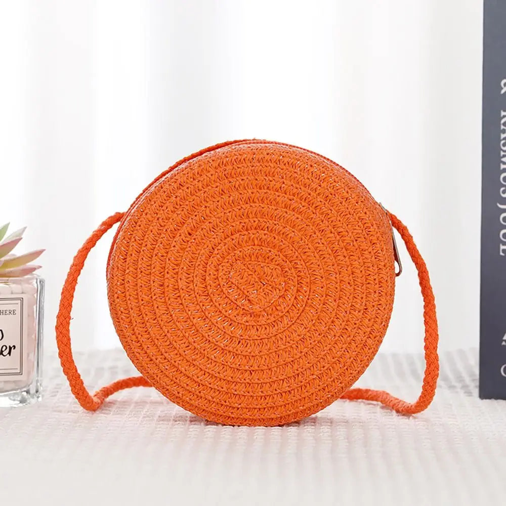 Coin Purse Straw Straw Bag Shell Shape Handmade Summer Beach Bag Handbag Kid Children