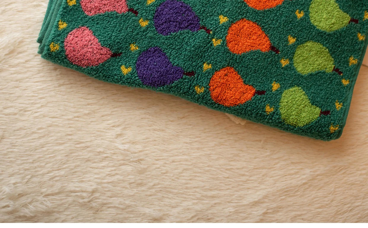 Cute Graffiti  Pears Patter Cotton Soft Face Towel for Kids Absorbent Bath Towel Comfortable Cotton Household Towel Beach Towels