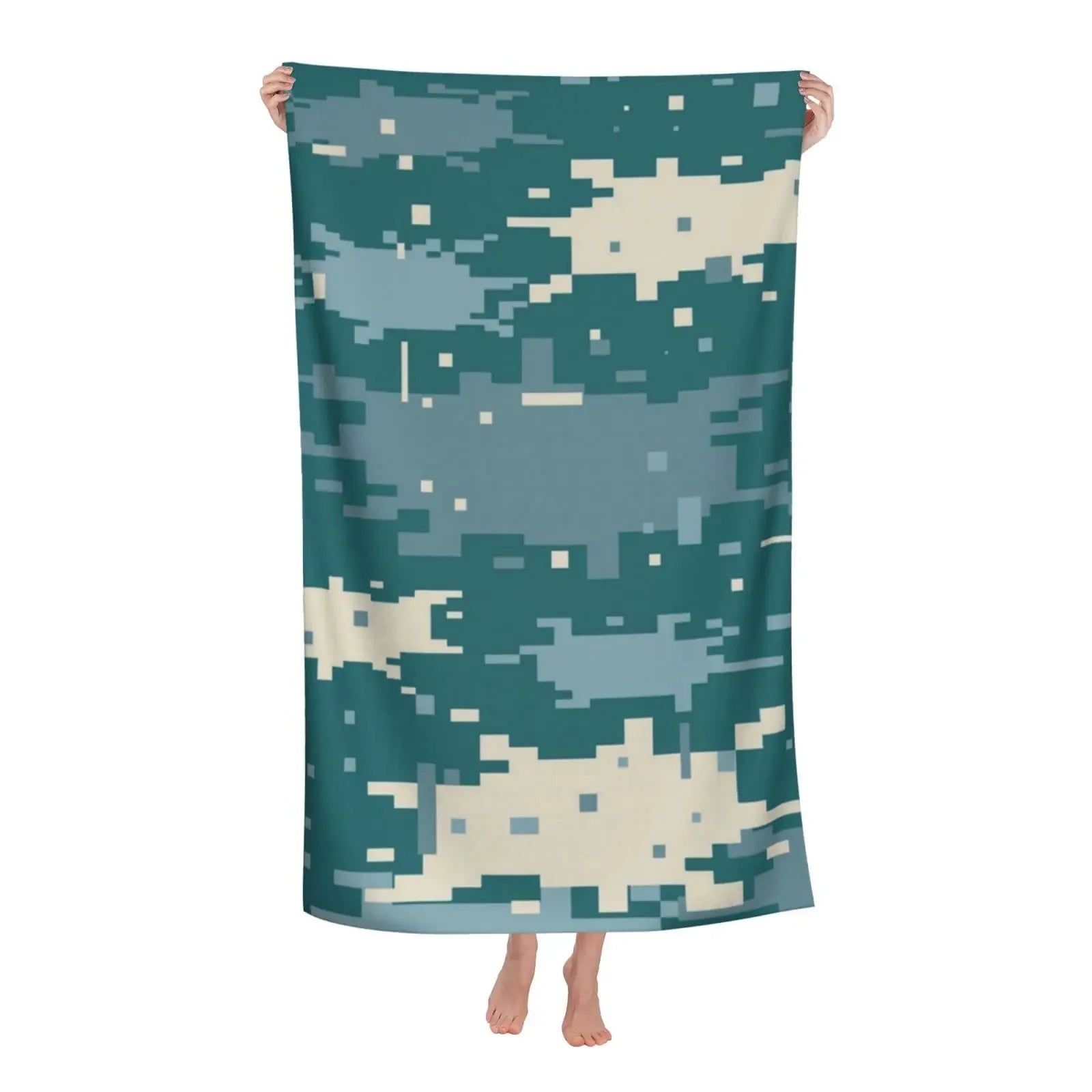 Camouflage Pattern Beach Towel Microfiber Soft Quick Dry Sand Free Towel Absorbent Large Bath Towel,Oversized Yoga Girls Boys