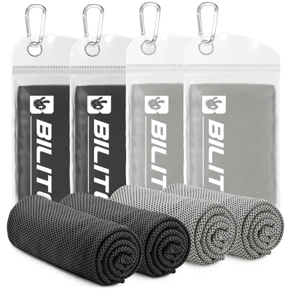 4 Packs Superfiber Ice Towel Soft Breathable Cold Towel Cooling for Yoga, Sports, Golf, Gym, Camping, Running, Fitness, Exercise