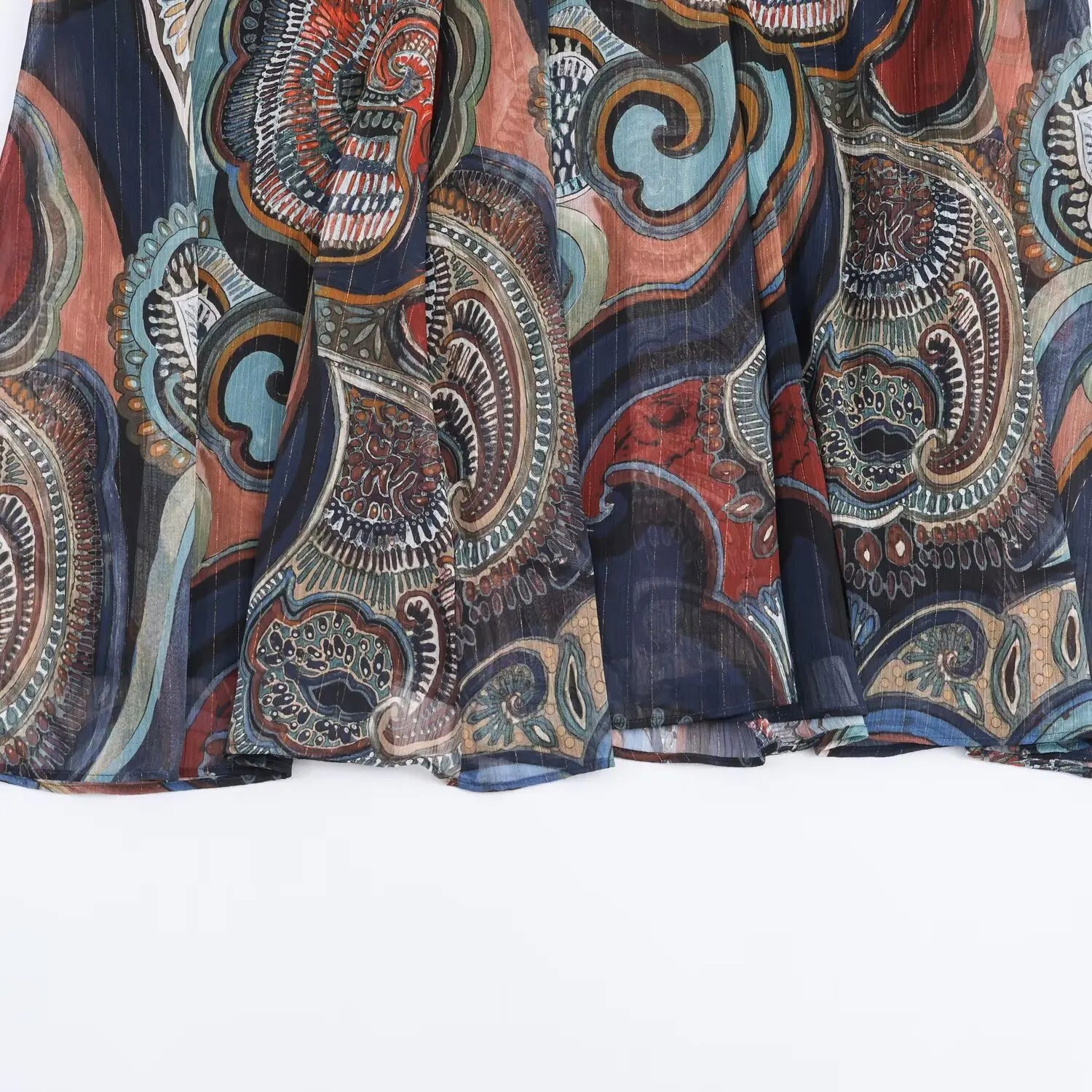 Summer New Skirts Women's 2026 New Fashion Retro Print High Waist Skirts Chic Summer Travel Joker Holiday Women's Skirts