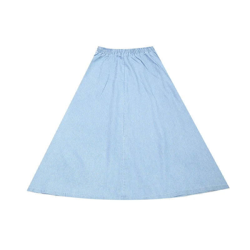 Kids Family Sibling Matching Pinstripe Clothes Set Girls Teenage Dresses Boys Shirt Baby Rompers Garment Washed Children Clothes