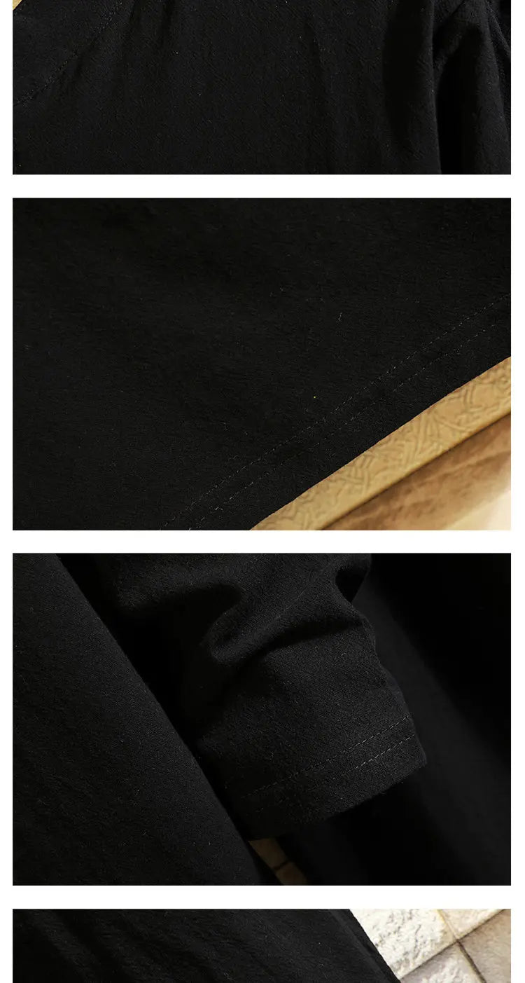 (Shirt + trousers) 2026 autumn fashion men shirt spring Man Cotton and linen shirts long sleeve men's casual shirts men M to 5XL