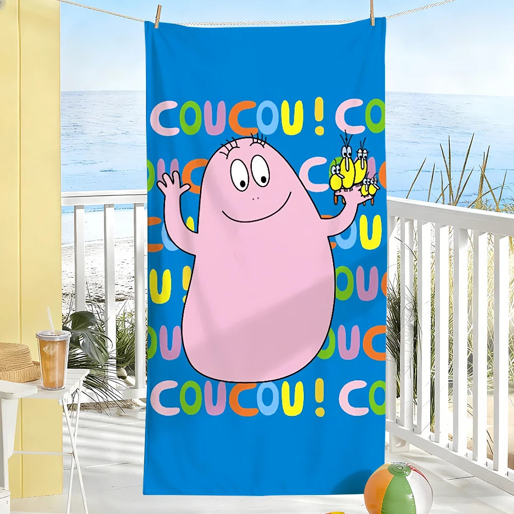 Cute B-Barbapapa Cartoon Towel Soft Pool Gift For Travel Gym Shower Camping Quick Dry Sports Large Beach Towel
