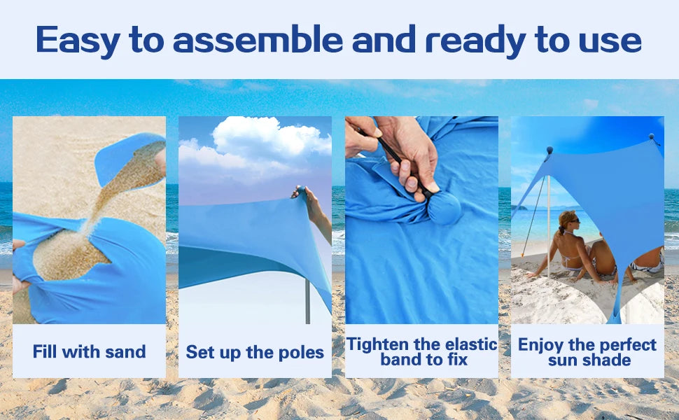 Camping Tent Windproof Pop Up Awning Outdoor Beach Sun Shade UV Ultralight Beach Canopy Tents for Camping Fishing Picnics