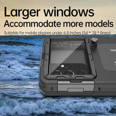 New Multifunctional Durable Waterproof 15m /50Ft Universal 6.9inch Waterproof Phone Case Underwater Photography Ip68 Professional Diving Suitable for Iphone/Samsung/Xiaomi/Huawei/Google