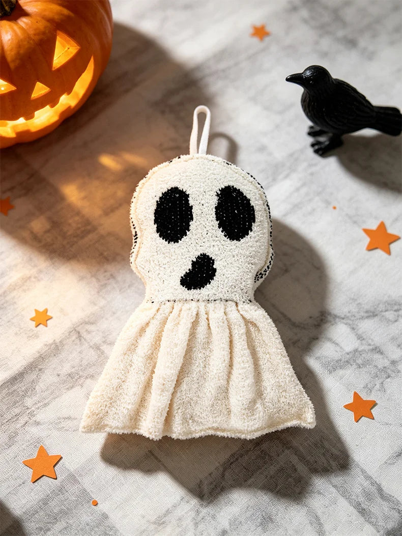 Halloween Ghost Plush Ornament Spooky Ghost Figure Decor Soft Fabric Ghost Figurine for Home Table Holiday Party Decoration