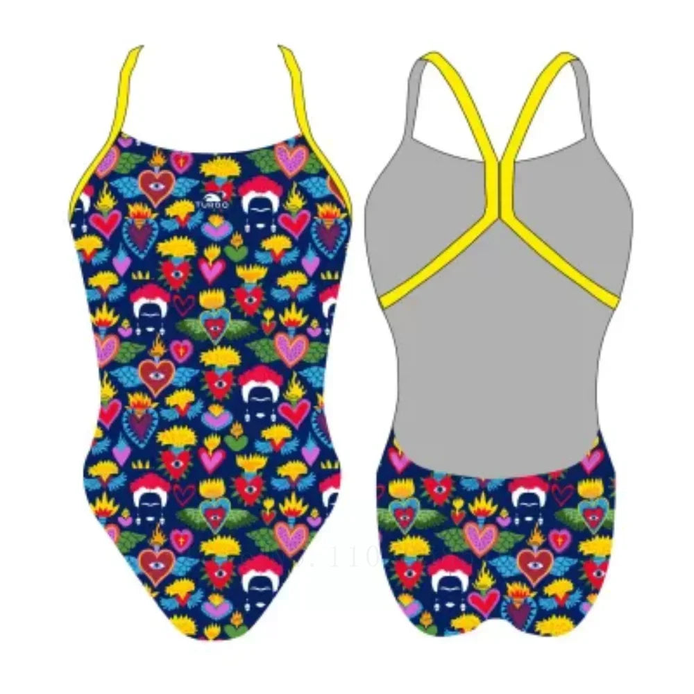 Women's One-Piece Swimsuit Competitive Swimming Summer Pool Practice Clothes Racing Swimwear Bikini Deck Surfing Bathing Suits