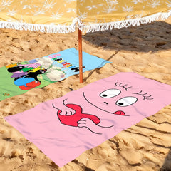 Cute B-Barbapapa Cartoon Towel Soft Pool Gift For Travel Gym Shower Camping Quick Dry Sports Large Beach Towel