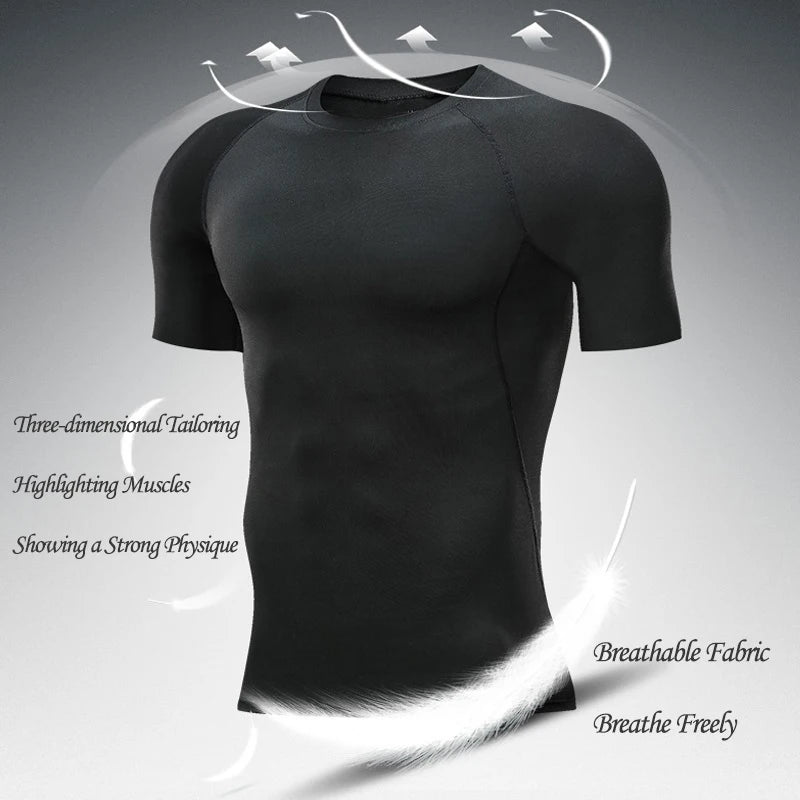 Anime 3D Printed Men's Compression Set short Sleeve Gym Top+Workout Shorts Quick Drying Breathble Athletics Rash Guard Set