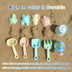 11PCS Beach Castle Bucket Sand Play Water Set Folding Bucket Summer Toys for Children Outdoor Travel Game Sandbox Accessories
