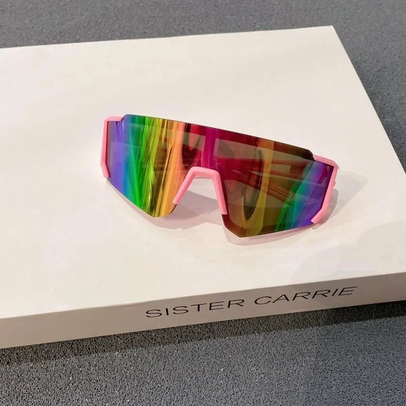 2025 New Arrival Fashion Outdoor Kids Glasses Square Frame Cycling Sunglasses Windproof UV Resistant Plastic Eyewears