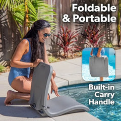 Coast Modern Portable Poolside Chair Adult Foldable Flip Chair for Pool Beach Tailgating and Stadium Durable Plastic with Back