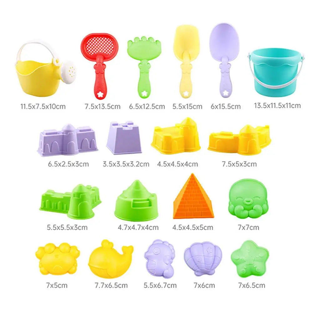 Wheat Straw Kids Beach Toy Set Summer Outdoor Sand Play Kit Eco-Friendly Portable Sand Bucket and Shovel Set Holiday Gifts