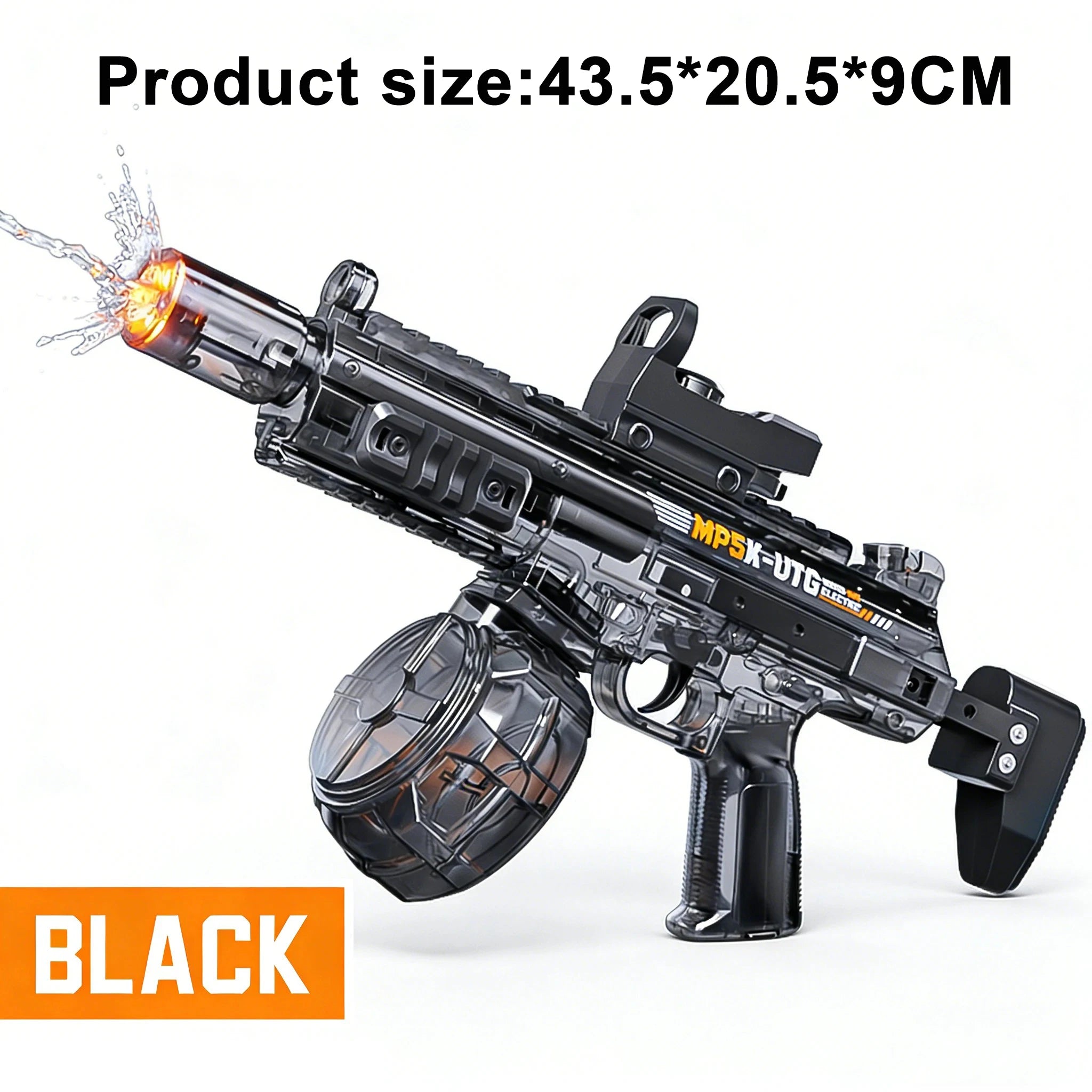 Simulated Firing and Recoil Electric Water Gun Toys Children Automatic Sensor Lights Water Pistol Summer Outdoor Beach Kids Toy