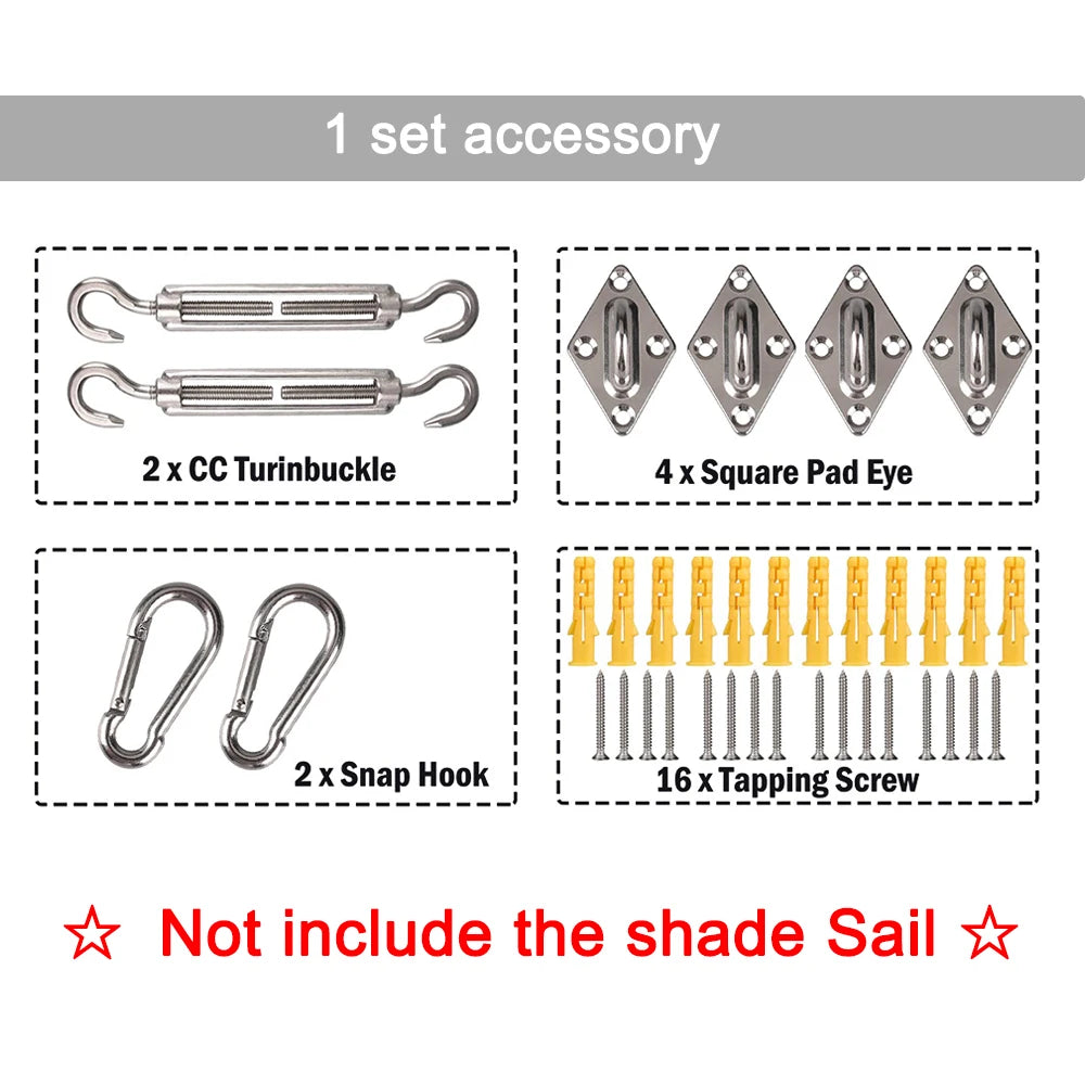 420D Waterproof Square Rectangular Shade sail, Outdoor Garden Swimming Pool Awning, Camping Hiking Sun shelter