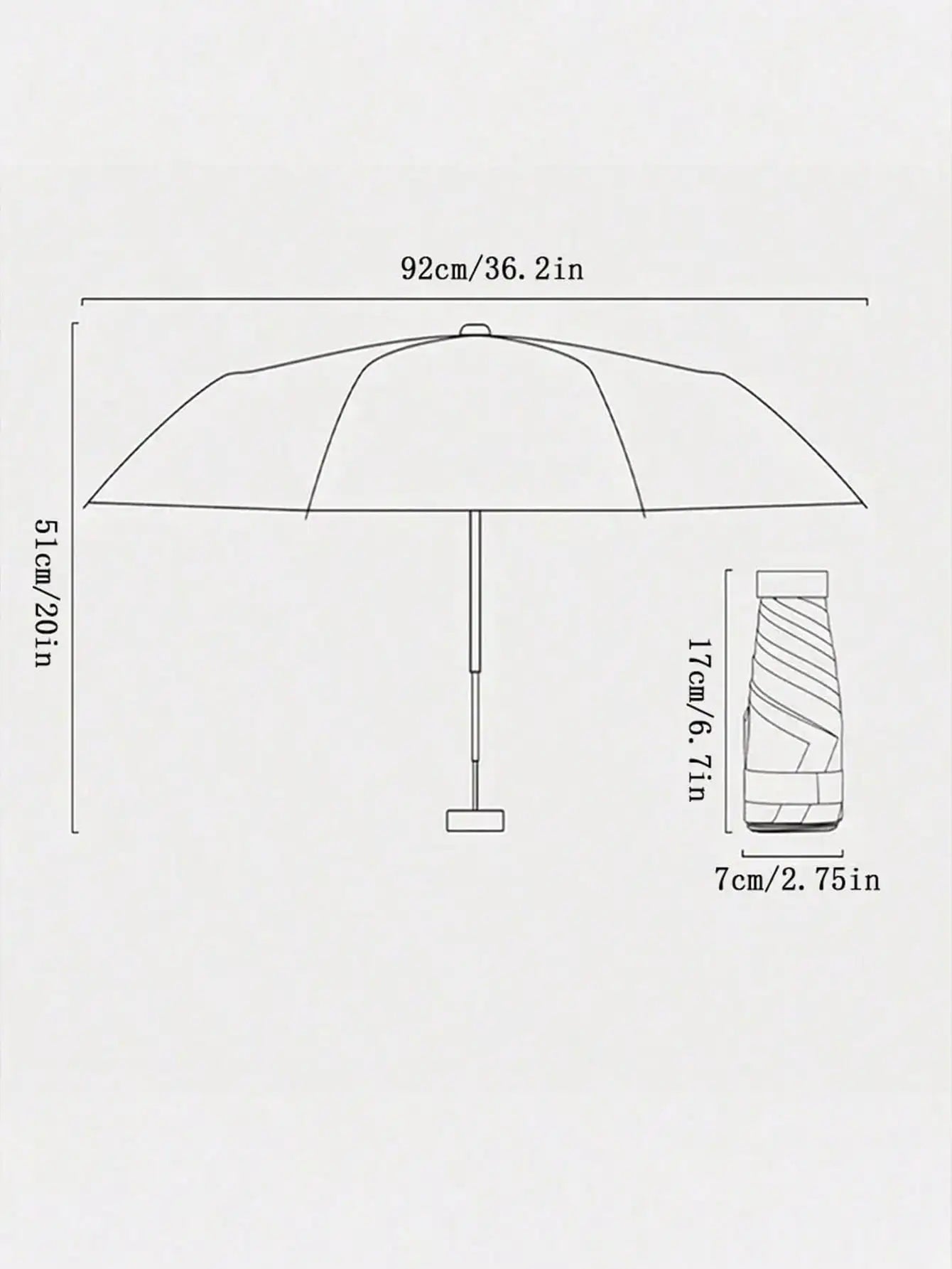7.5 Inch/19cm Mini Folding Umbrella, Portable Outdoor Sun Umbrella, UV Protection Sunshade Umbrella With Carrying Bag, Sunscreen, 6 Ribs + Thickened Black Waterproof Coating, Ideal For Outdoor, Travel, Summer Sunscreen, Windp