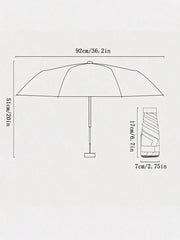 7.5 Inch/19cm Mini Folding Umbrella, Portable Outdoor Sun Umbrella, UV Protection Sunshade Umbrella With Carrying Bag, Sunscreen, 6 Ribs + Thickened Black Waterproof Coating, Ideal For Outdoor, Travel, Summer Sunscreen, Windp