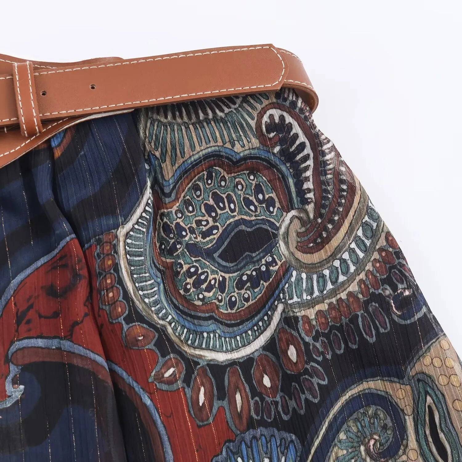 Summer New Skirts Women's 2026 New Fashion Retro Print High Waist Skirts Chic Summer Travel Joker Holiday Women's Skirts