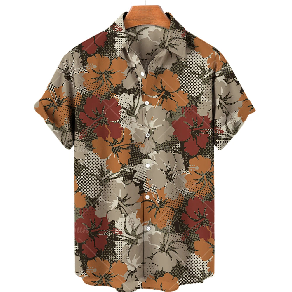 Men's Casual 3D Printed Summer Clothing, Hawaiian Short-Sleeved High-Quality Three-Dimensional Shirt