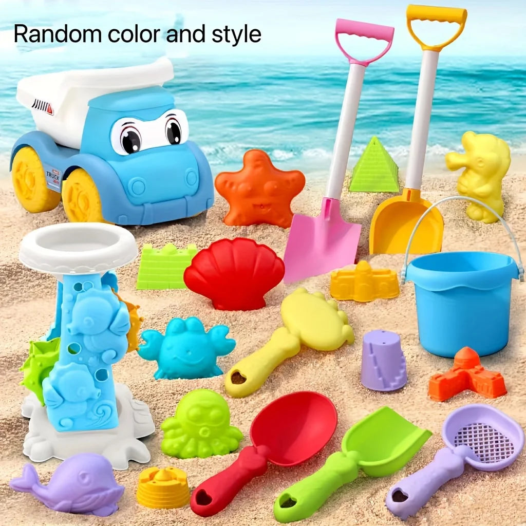 Beach Toys for Kids Sand Toys Set with Sand Bucket Shovel Rake for Beach Sandbox Toys Summer Outdoor Gift Kit for Boys Girls