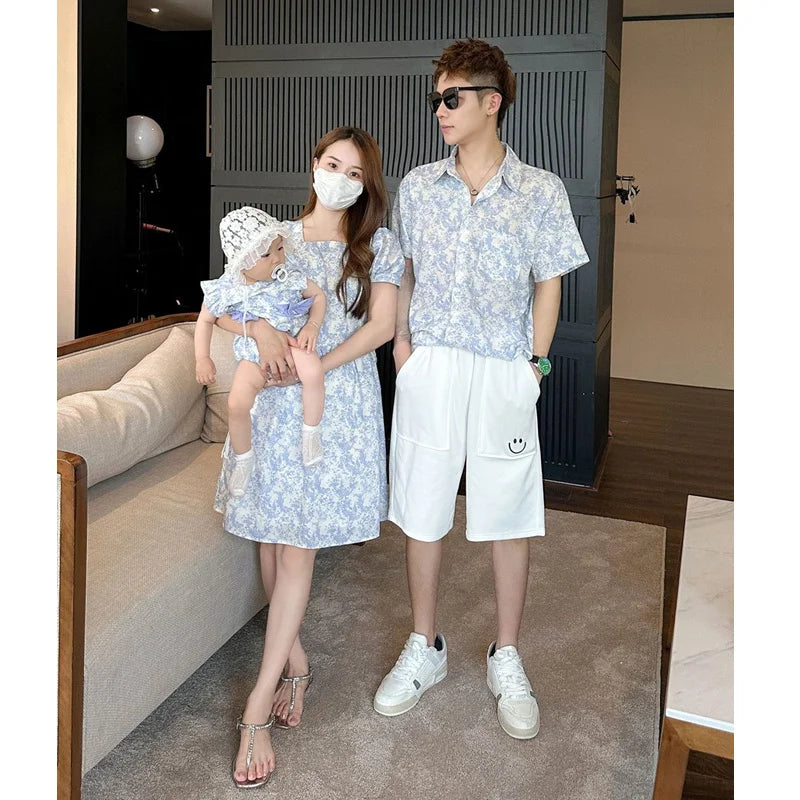 Resort Family Summer Couple Look Beach Clothes Mother and Daughter Dress Vacation Father Son Combinations Shirts Shorts Outfits