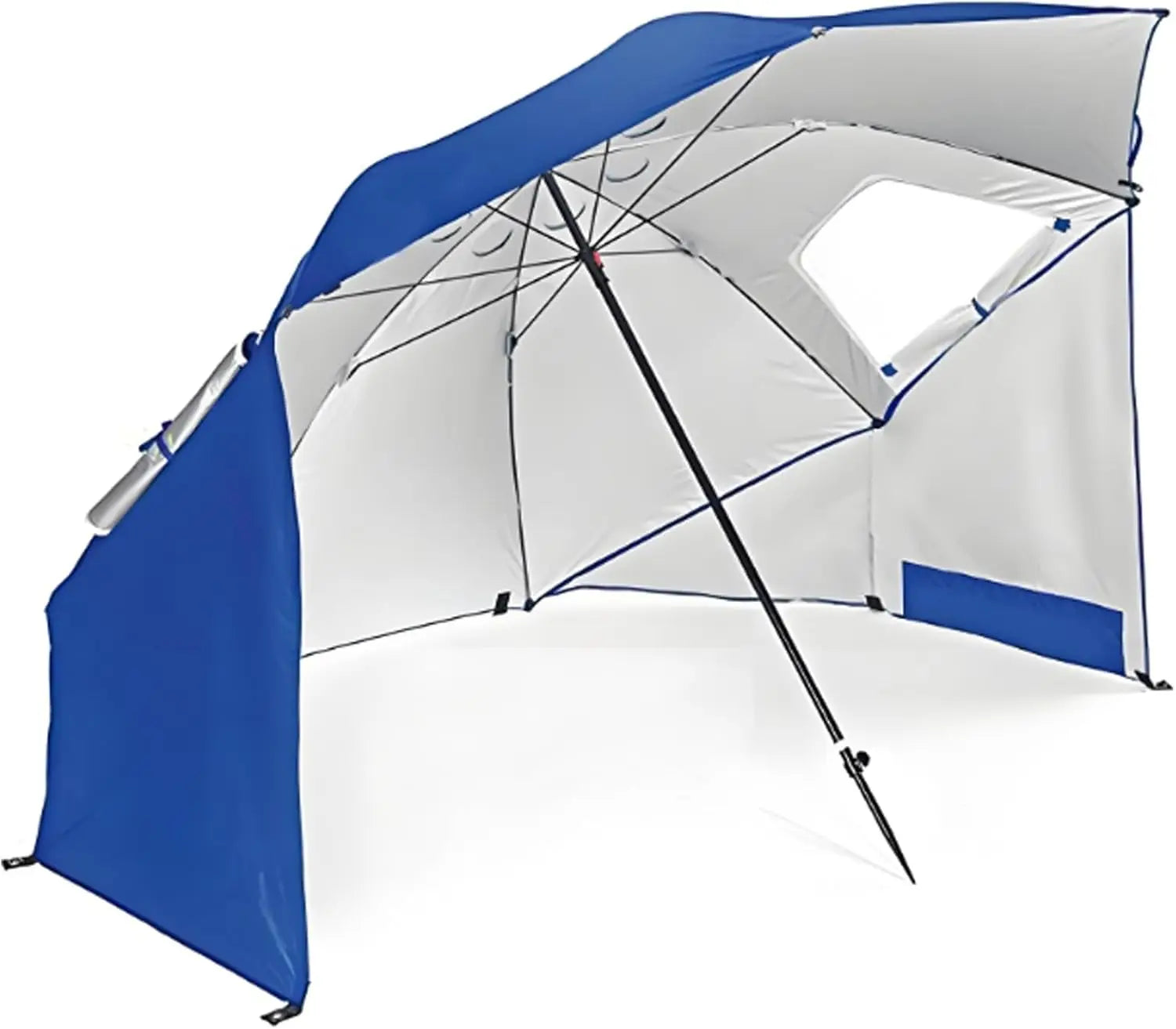 Windproof Beach Umbrella UPF 50+ With Sand Anchor & Tilt Portable Foldable Sunshade For Patio Garden Pool Backyard Lawn Outdoor