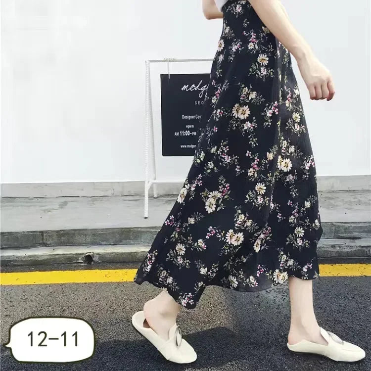 One Piece Split Print Lace Wrap Y2K Skirt Holiday Women High Waist Bodycon Skirt Irregular Beach Skirt