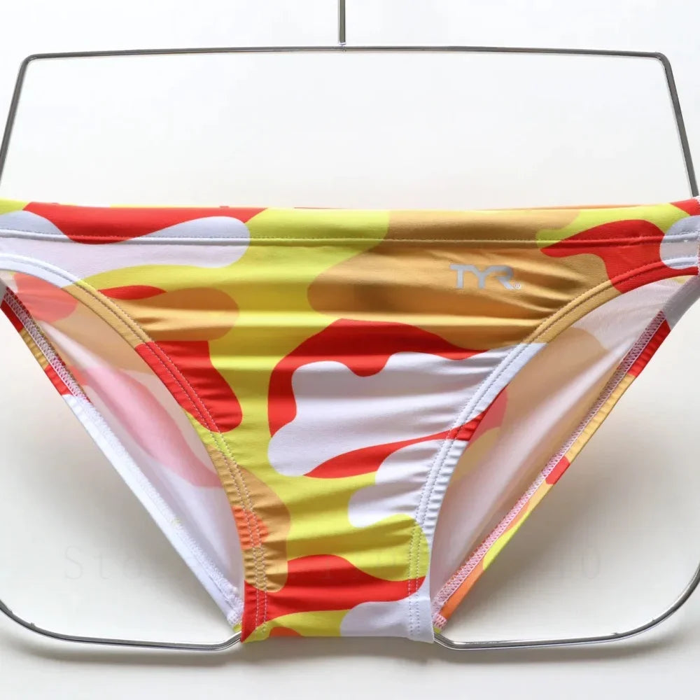 Men's Swimsuit Bikini with Elastic Drawstring Outdoor Sports Pool Training Quick-drying Briefs Team-specific Racing Underwear