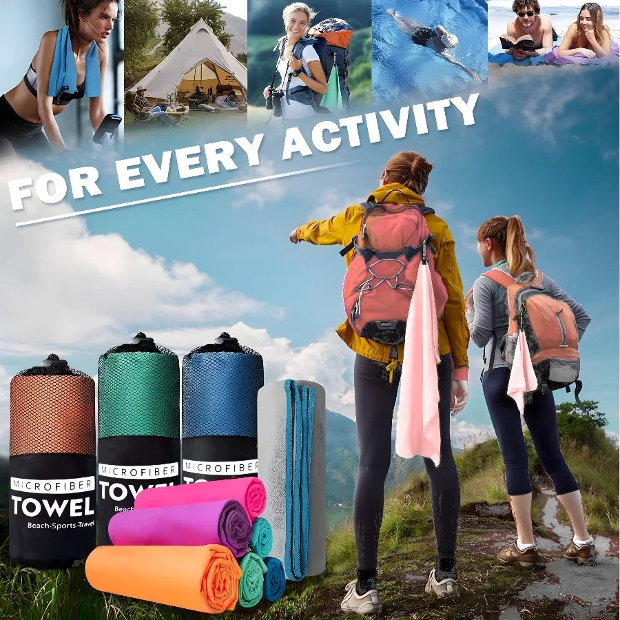 1PC Baby Pink Microfiber Towel Perfect Travel Gym Camping Towel Quick Dry Super Absorbent  Ultra Compact Lightweight Beach Towel