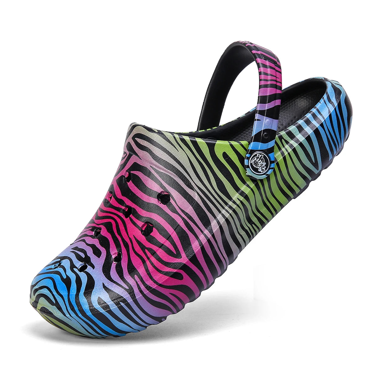 Garden Clogs Comfortable Women's Tie-dye Pattern Clogs, Slip On Lightweight Two-way Wear Clogs, Non-slip Summer Beach Slides 666