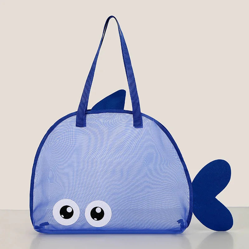 Cute Large Capacity Storage Bag Portable Foldable Mesh Sand Digging Toy Organizer Pouch for Beach Travel Outdoor Sports
