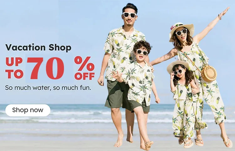 2025 Vacation Look Family Clothes Couple Beach Wear Brother Sister Dad Son Print Shirts Mom Daughter Matching Sleeveless Dress